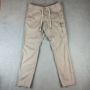 Vuori Ripstop Climber Pants Men Large Beige Khaki Tapered Elastic Waist.…